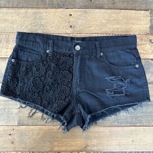 Black Denim Jean Shorts
